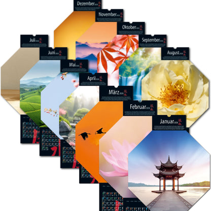 Wand-Kalender Feng Shui 2026