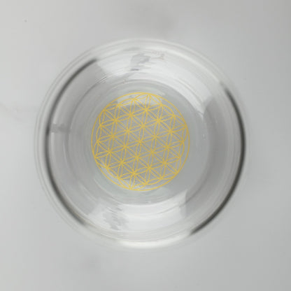 Trinkglas Mythos gold Blume des Lebens