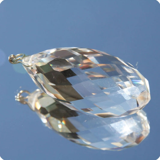 Facettierter Bergkristall - Tropfenform